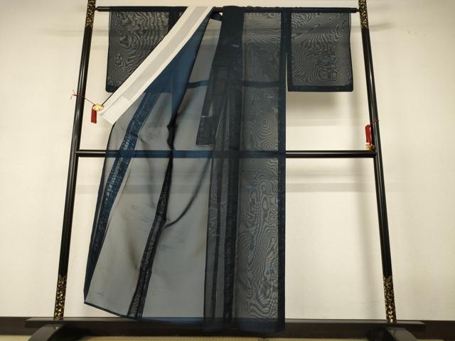 平和屋着物＊夏物　小紋　紗　風景文　正絹　逸品　AABJ2461jd