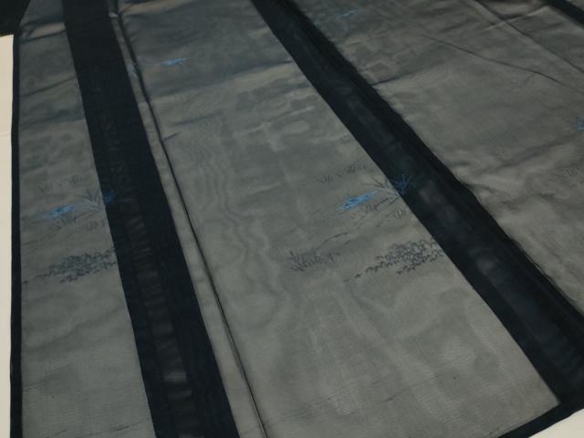 平和屋着物＊夏物　小紋　紗　風景文　正絹　逸品　AABJ2461jd