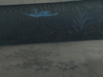 平和屋着物＊夏物　小紋　紗　風景文　正絹　逸品　AABJ2461jd