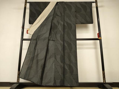 平和屋着物＊夏物　お召　風通紗　幾何学文様　正絹　逸品　AABJ2468jd