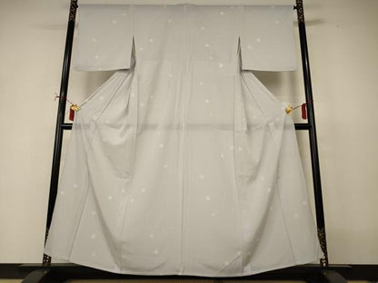 平和屋着物＊夏物　小紋　絽　丸文　蛍暈し　正絹　逸品　AABJ2470jd