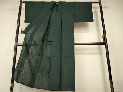 平和屋着物＊夏物　小紋　風通紗　草花文　正絹　逸品　AABJ2473jd
