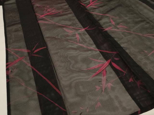平和屋着物＊夏物　小紋　紗　草花文　正絹　逸品　AABJ2475jd