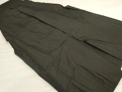 平和屋着物＊夏物　男性　行灯袴　縦絽　縞　正絹　逸品　AABJ2476jd