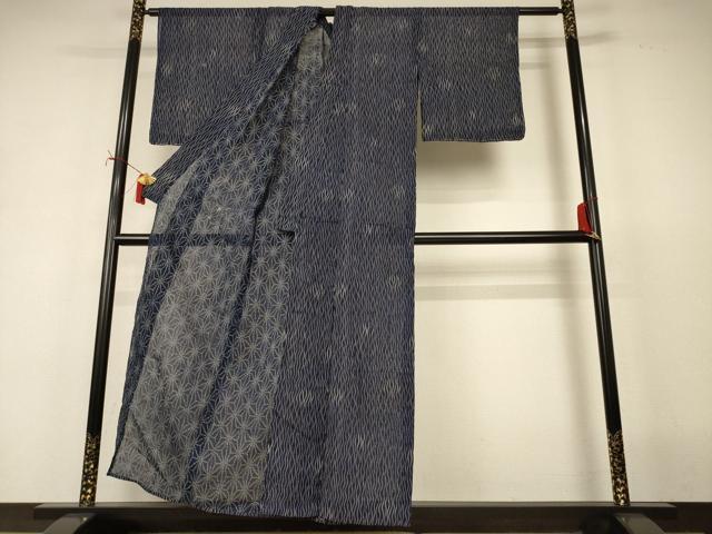 平和屋着物＊夏物　小紋　紗　変わり縞　正絹　逸品　AABJ2477jd