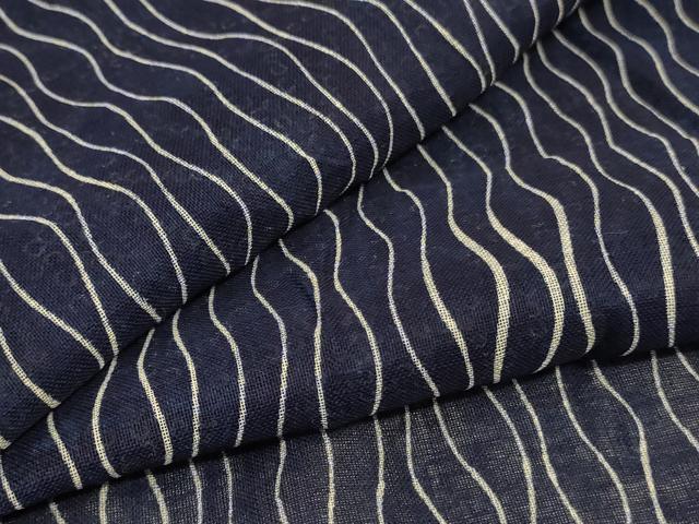 平和屋着物＊夏物　小紋　紗　変わり縞　正絹　逸品　AABJ2477jd