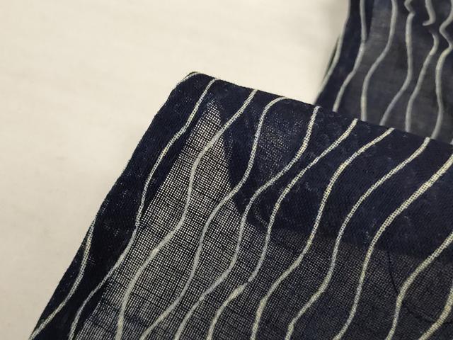 平和屋着物＊夏物　小紋　紗　変わり縞　正絹　逸品　AABJ2477jd