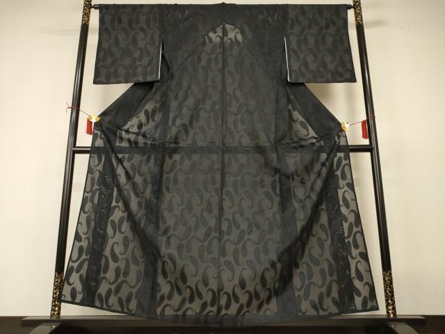 平和屋着物＊夏物　小紋　紗　ペイズリー　正絹　逸品　AABJ2479jd