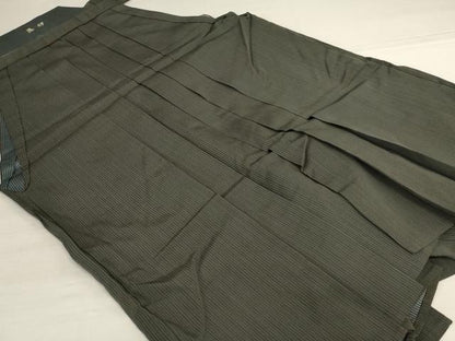 平和屋着物＊夏物　男性　馬乗り袴　縦絽　縞　正絹　逸品　AABJ2480jd