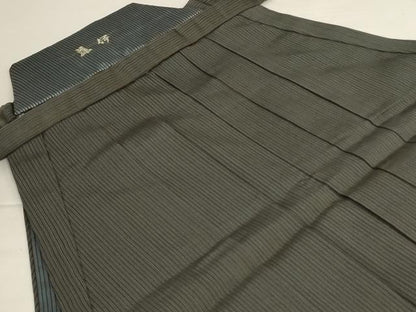 平和屋着物＊夏物　男性　馬乗り袴　縦絽　縞　正絹　逸品　AABJ2480jd