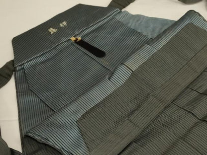 平和屋着物＊夏物　男性　馬乗り袴　縦絽　縞　正絹　逸品　AABJ2480jd