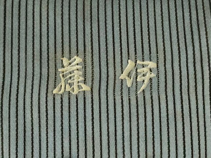 平和屋着物＊夏物　男性　馬乗り袴　縦絽　縞　正絹　逸品　AABJ2480jd