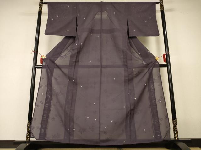 平和屋着物＊夏物　小紋　絽　絞り　舞葉紋紗　正絹　逸品　AABJ2481jd