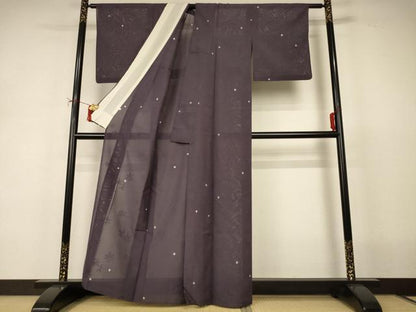 平和屋着物＊夏物　小紋　絽　絞り　舞葉紋紗　正絹　逸品　AABJ2481jd