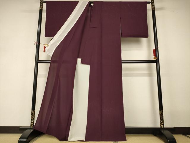 平和屋着物＊夏物　色無地　絽　黒鳶色　正絹　逸品　AABJ2485jd