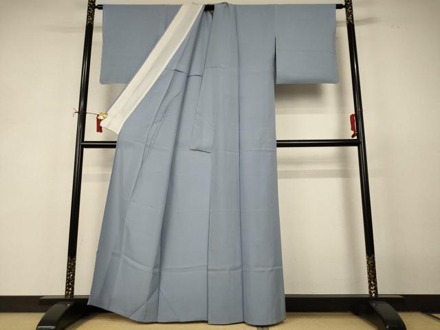 平和屋着物＊夏物　色無地　絽　湊鼠色　正絹　逸品　AABJ2486jd