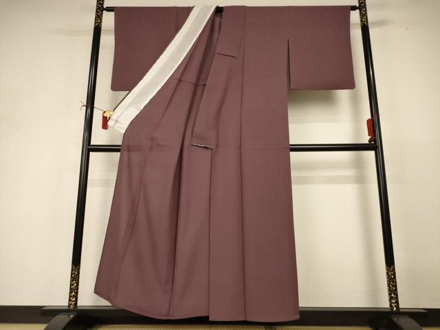 平和屋着物＊夏物　色無地　絽　濃色　正絹　逸品　AABJ2487jd
