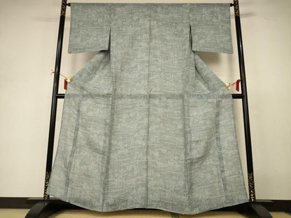 平和屋着物＊夏物　小千谷ちぢみ　風景文　麻　逸品　AABJ2492jd