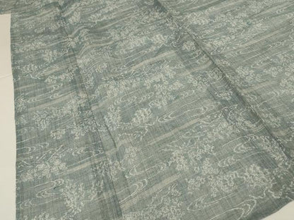 平和屋着物＊夏物　小千谷ちぢみ　風景文　麻　逸品　AABJ2492jd