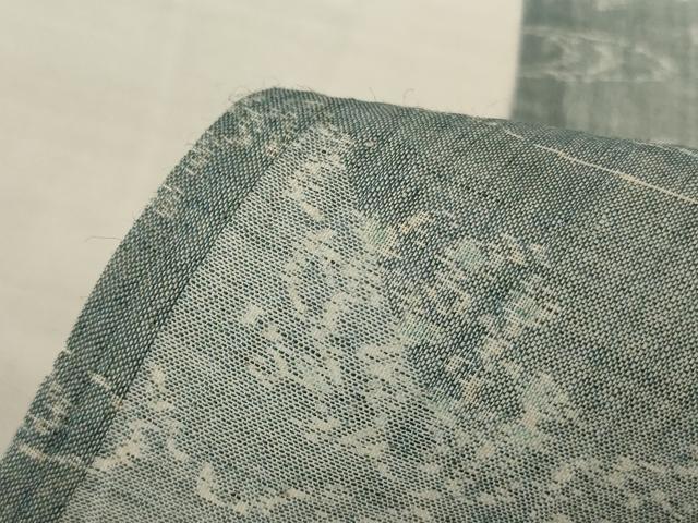 平和屋着物＊夏物　小千谷ちぢみ　風景文　麻　逸品　AABJ2492jd
