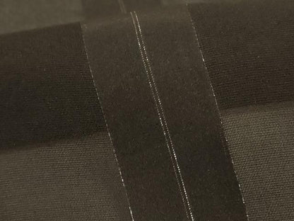 平和屋着物＊夏物　小紋　紗　間道　黒地　銀糸　正絹　逸品　未使用　AABJ2496jd