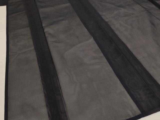 平和屋着物＊夏物　小紋　二重紗　縞　褐返色　正絹　逸品　AABJ2498jd
