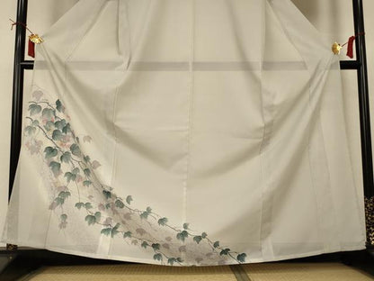 平和屋着物＊夏物　訪問着　絽　蔦の葉文　暈し染め　洗える着物　AABJ2501jd