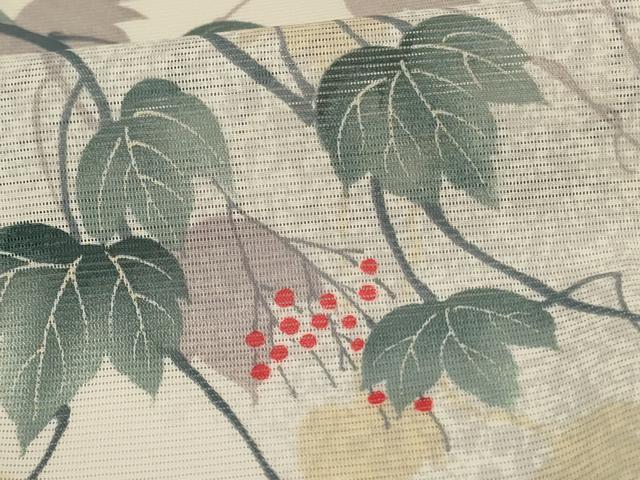 平和屋着物＊夏物　訪問着　絽　蔦の葉文　暈し染め　洗える着物　AABJ2501jd