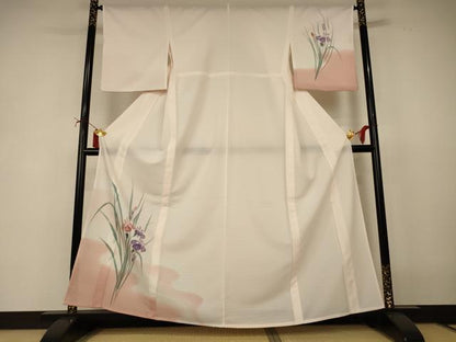 平和屋着物＊夏物　訪問着　絽　草花文　暈し染め　洗える着物　AABJ2504jd