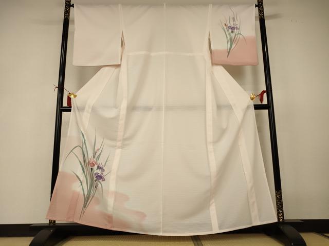 平和屋着物＊夏物　訪問着　絽　草花文　暈し染め　洗える着物　AABJ2504jd