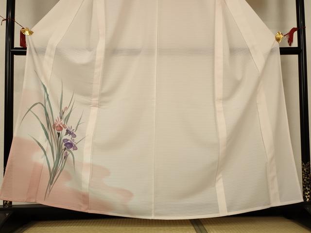 平和屋着物＊夏物　訪問着　絽　草花文　暈し染め　洗える着物　AABJ2504jd