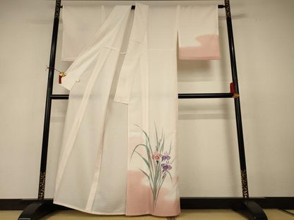 平和屋着物＊夏物　訪問着　絽　草花文　暈し染め　洗える着物　AABJ2504jd