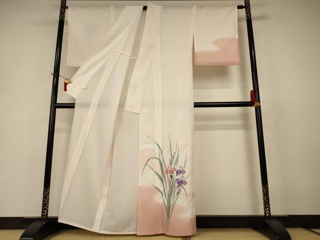 平和屋着物＊夏物　訪問着　絽　草花文　暈し染め　洗える着物　AABJ2504jd