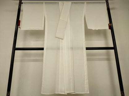 平和屋着物＊夏物　長襦袢　変わり絽　白色　洗える着物　AABJ2514jd