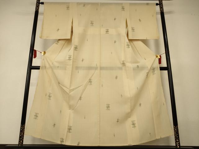 平和屋着物＊夏物　紗紬　絣文　正絹　逸品　AABJ2517jd