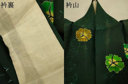 平和屋着物＊夏物　小紋　紗紬　ろうけつ染め　草花文　正絹　逸品　AABJ2524jd
