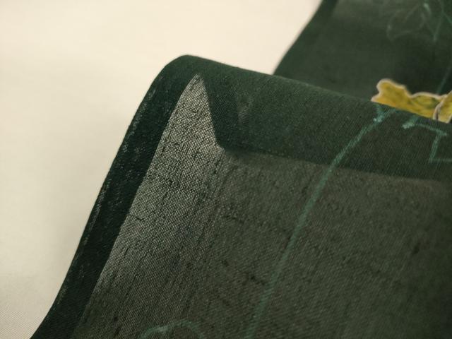 平和屋着物＊夏物　小紋　紗紬　ろうけつ染め　草花文　正絹　逸品　AABJ2524jd