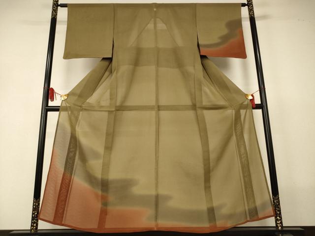 平和屋着物＊夏物　訪問着　紗　霞文　正絹　逸品　AABJ2526jd