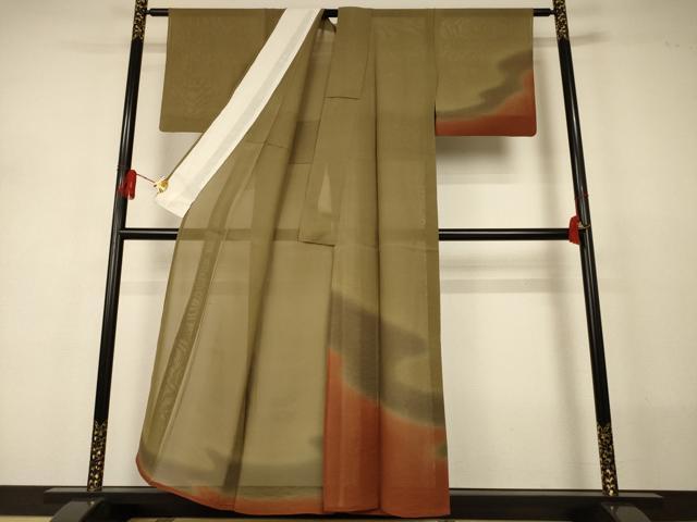 平和屋着物＊夏物　訪問着　紗　霞文　正絹　逸品　AABJ2526jd