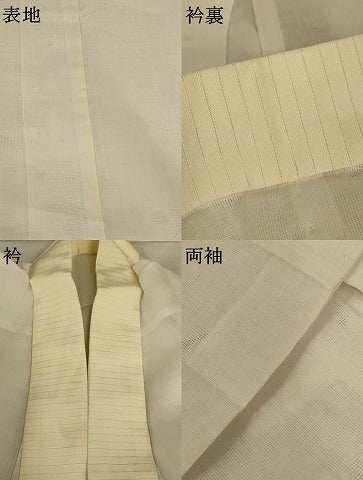 平和屋着物＊夏物　長襦袢　草花紋紗　白色　洗える着物　AABJ2531jd
