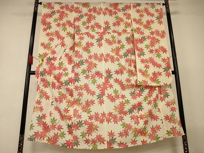 平和屋着物＊夏物　振袖　絽　楓文　正絹　逸品　AABJ2535jd