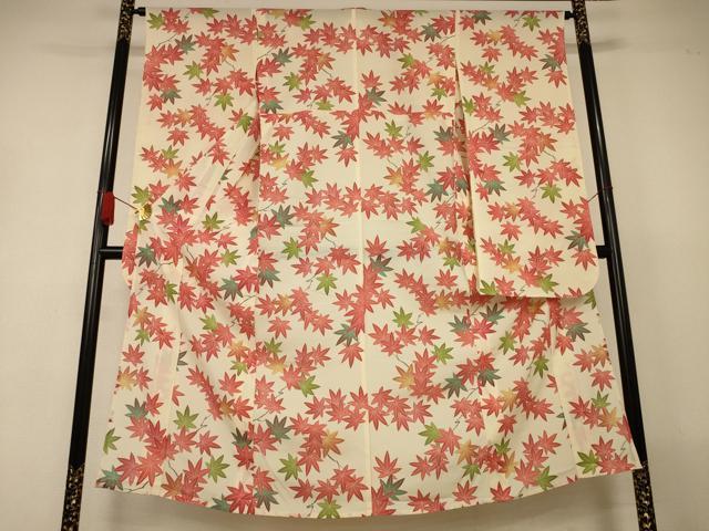 平和屋着物＊夏物　振袖　絽　楓文　正絹　逸品　AABJ2535jd