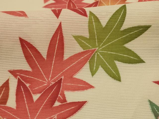 平和屋着物＊夏物　振袖　絽　楓文　正絹　逸品　AABJ2535jd