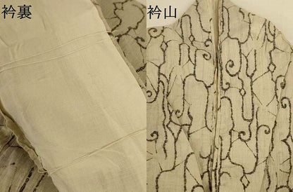 平和屋着物＊夏物　小紋　紗　幾何学文様　AABJ2539jd