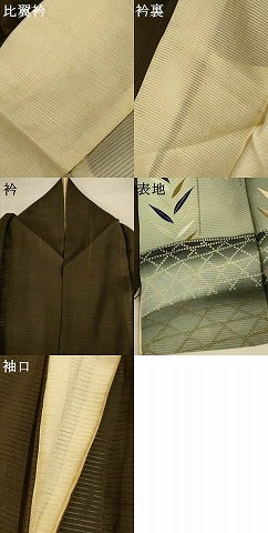 平和屋着物＊夏物　アンティーク　大正ロマン　黒留袖　絽　刺繍　草花文　暈し染め　正絹　逸品　AABJ2544jd