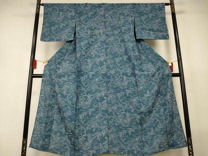 平和屋着物＊夏物　小紋　絽　風景草花文　正絹　逸品　AABJ2545jd