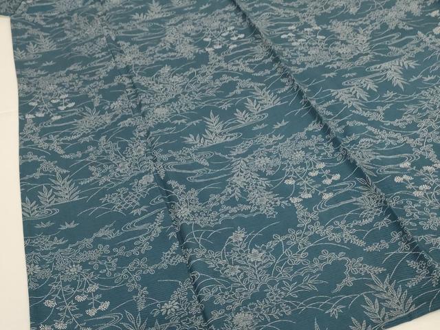 平和屋着物＊夏物　小紋　絽　風景草花文　正絹　逸品　AABJ2545jd