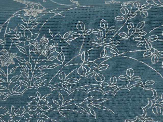 平和屋着物＊夏物　小紋　絽　風景草花文　正絹　逸品　AABJ2545jd
