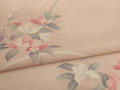 平和屋着物＊夏物　小紋　絽　草花文　正絹　逸品　AABJ2546jd