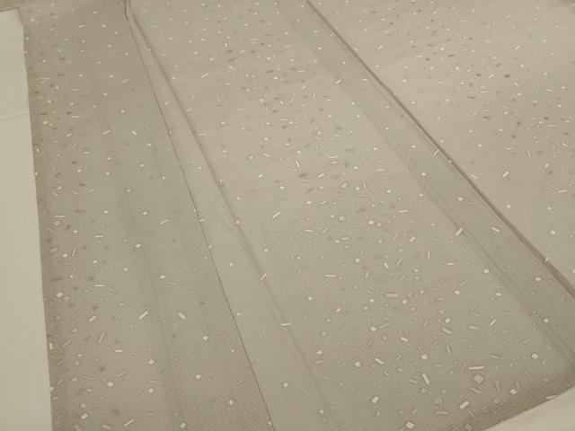 平和屋着物＊夏物　小紋　絽　箔散らし文様　銀彩　正絹　逸品　AABJ2547jd